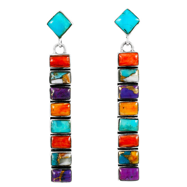 Sterling Silver Earrings Multicolor E1305-C71