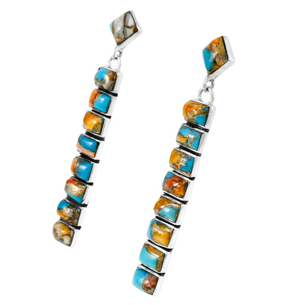 Spiny Turquoise Earrings Sterling Silver E1305-C89