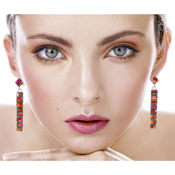 Plum Spiny Earrings Sterling Silver E1305-C92