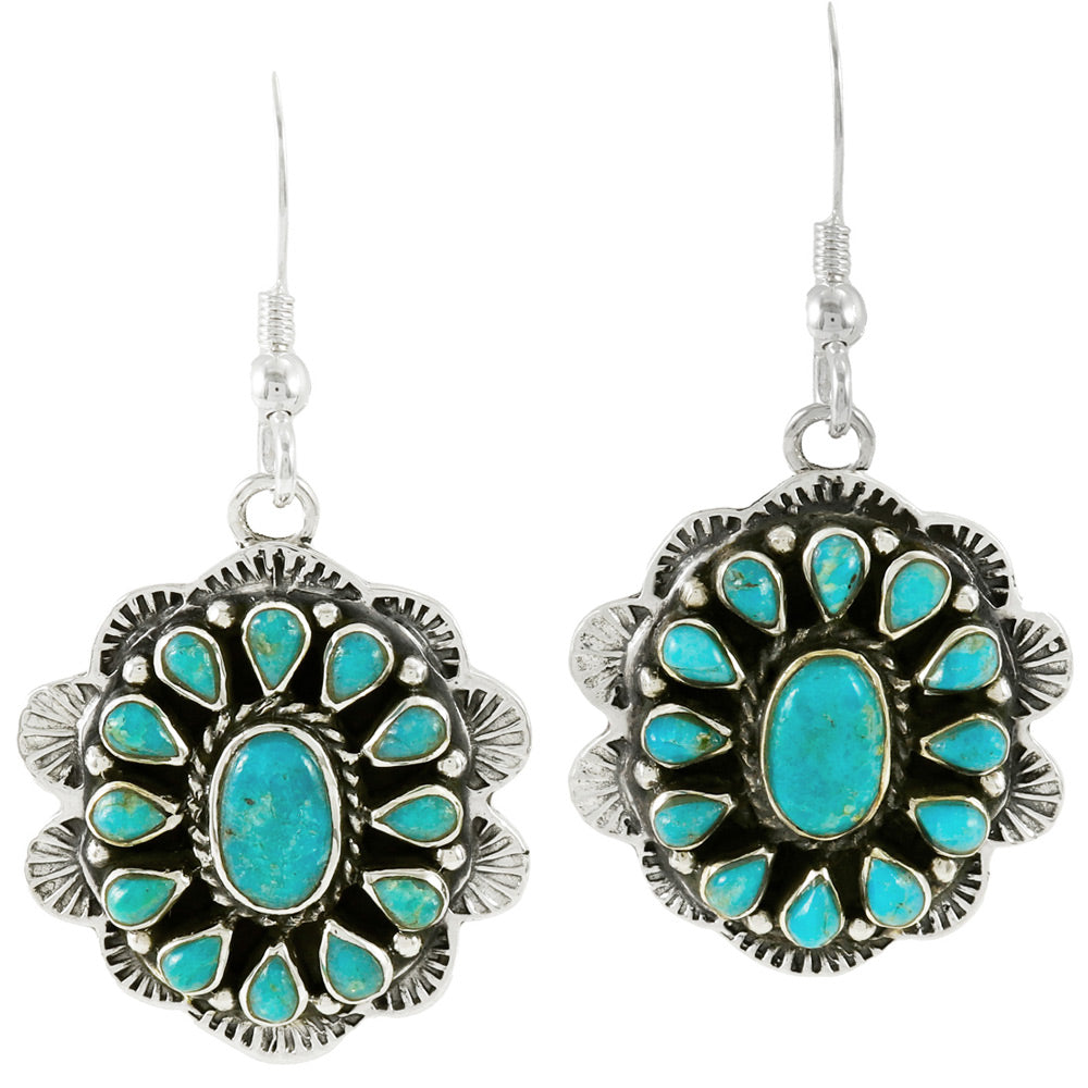Turquoise Earrings Sterling Silver E1340-C75
