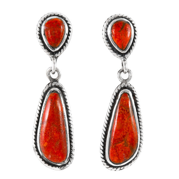 Coral Earrings Sterling Silver E1359-C74