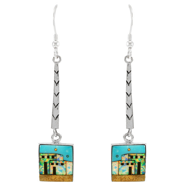 Ancient Village Multicolor Earrings Sterling Silver E1368-C43