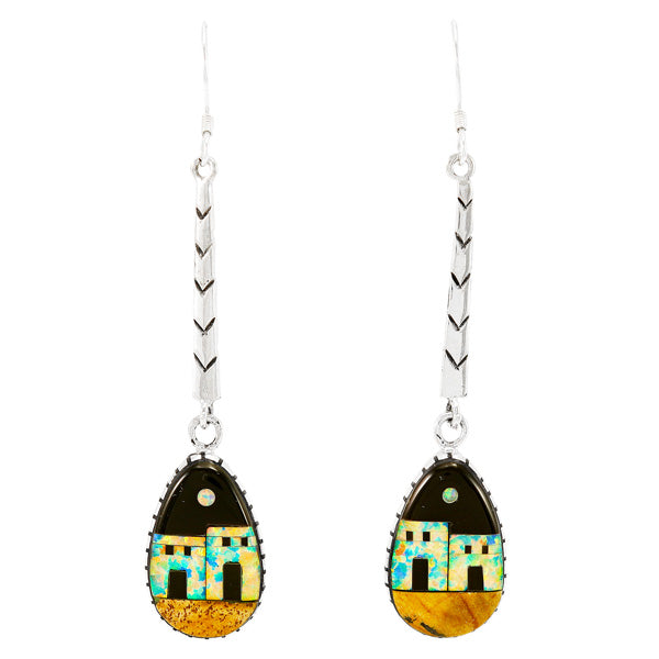 Ancient Village Multicolor Earrings Sterling Silver E1373-C41