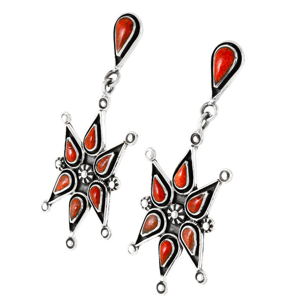 Coral Earrings Sterling Silver E1437-SM-C74