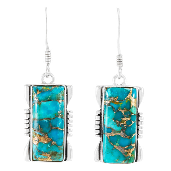 Matrix Turquoise Earrings Sterling Silver E1446-C84