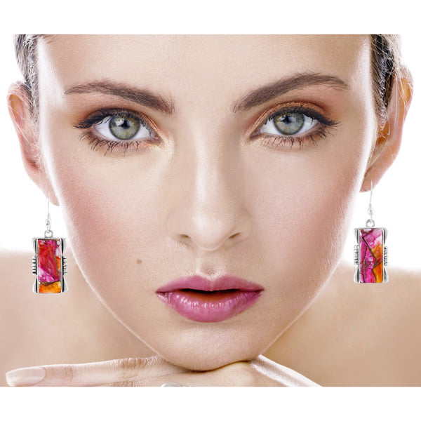 Plum Spiny Earrings Sterling Silver E1446-C92