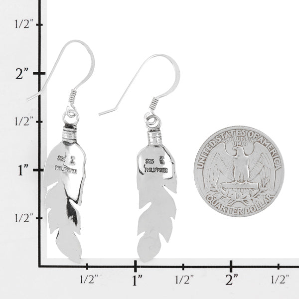 Coral Feather Earrings Sterling Silver E1016-LG-C74