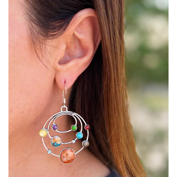 Planets Multicolor Earrings Sterling Silver E1448-C71