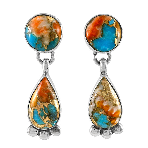Spiny Turquoise Earrings Sterling Silver E1451-C89
