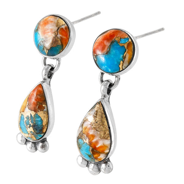 Spiny Turquoise Earrings Sterling Silver E1451-C89