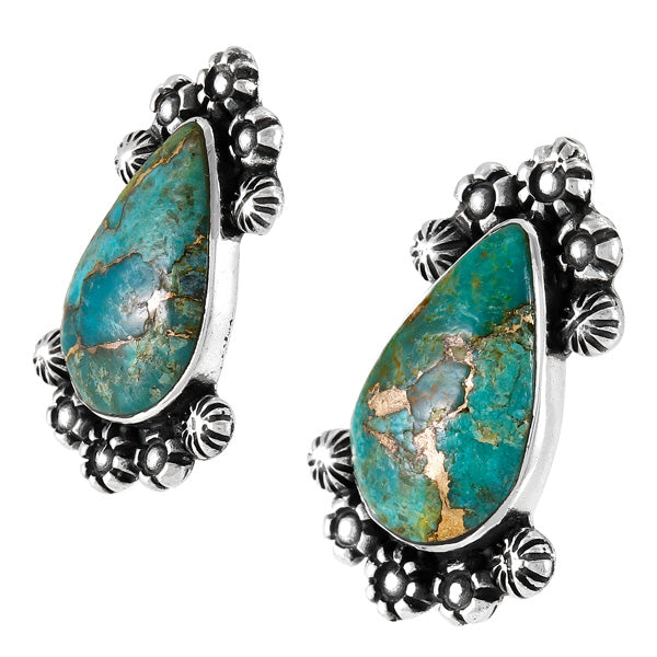 Matrix Turquoise Drop Earrings Sterling Silver E1454-C84