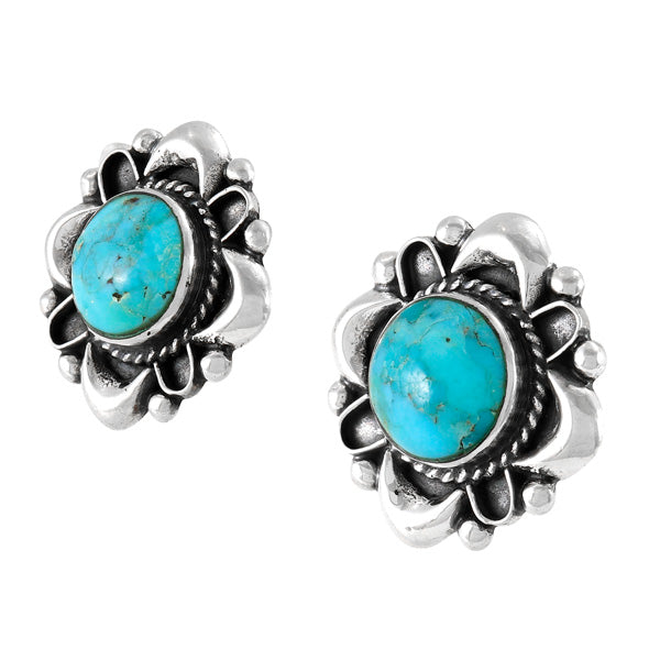 Turquoise Earrings Sterling Silver E1455-C75