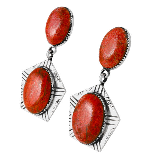 Coral Earrings Sterling Silver E1456-C74