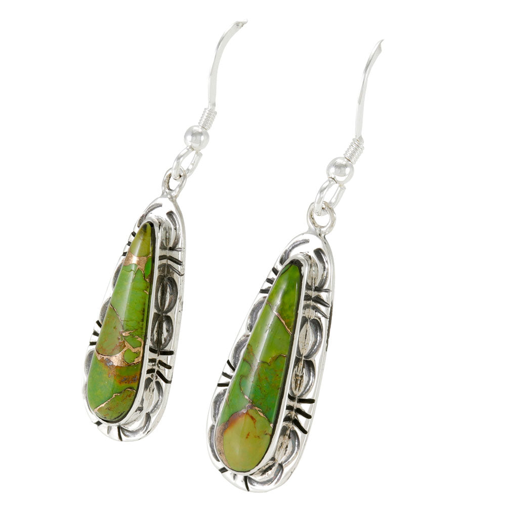 Green Turquoise Earrings Sterling Silver E1459-C76