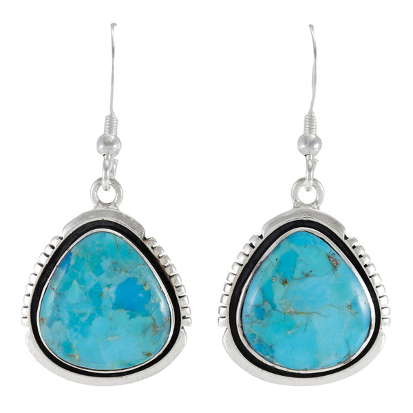 Turquoise Earrings Sterling Silver E1461W-C75