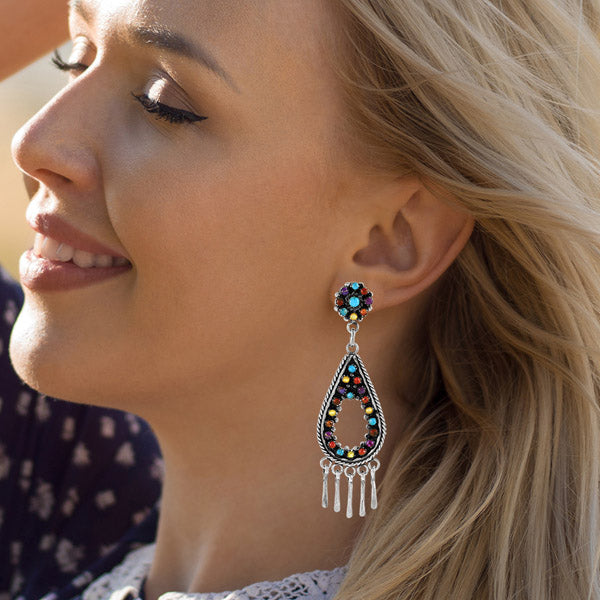 Multicolor Earrings E1464-LG-C71 (Larger version)