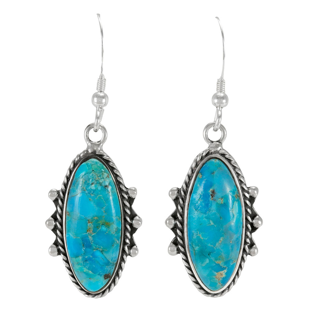 Turquoise Earrings Sterling Silver E1469W-C75