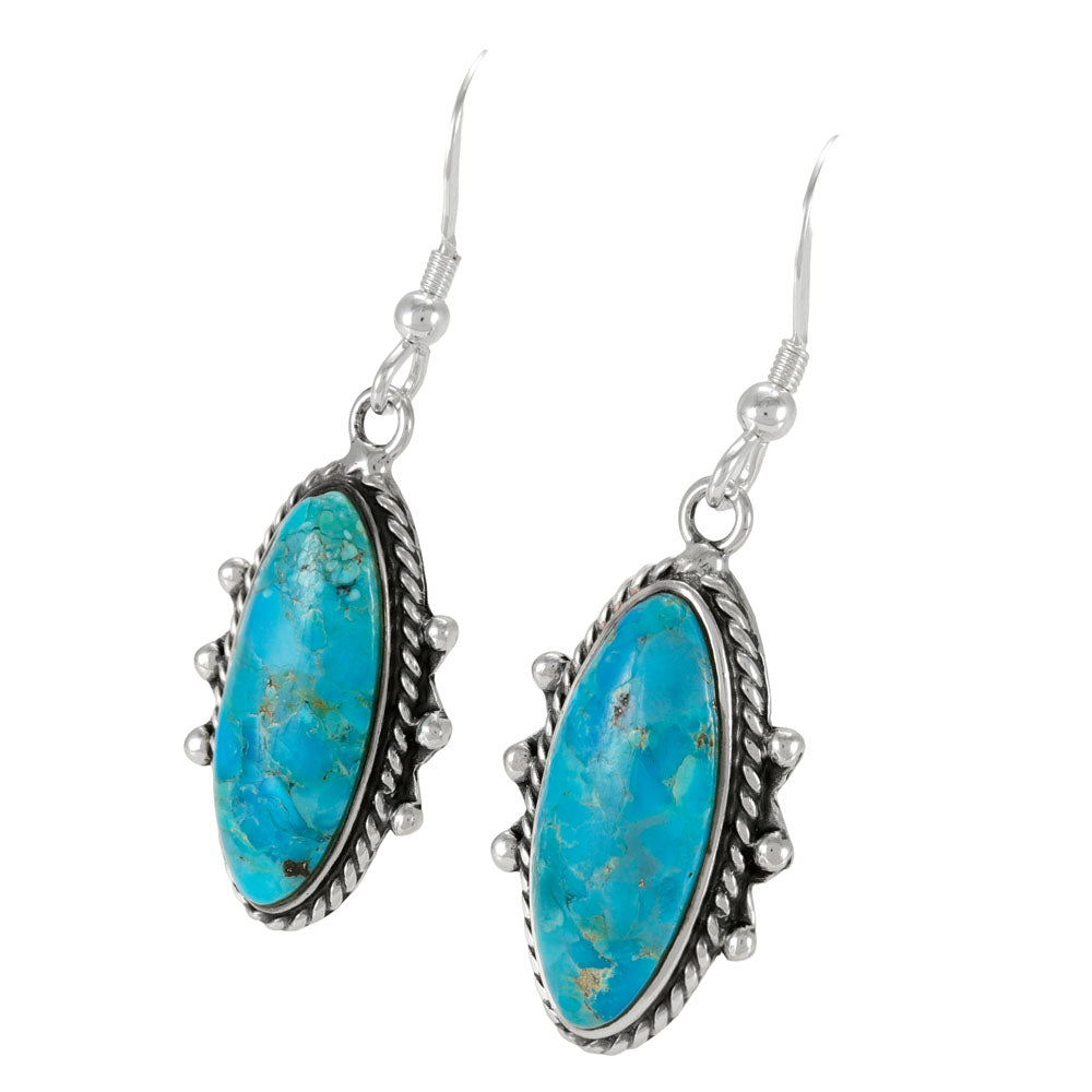 Turquoise Earrings Sterling Silver E1469W-C75