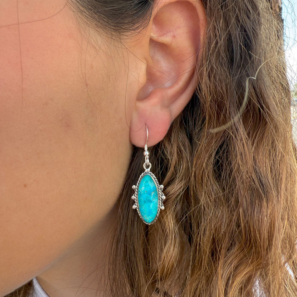 Turquoise Earrings Sterling Silver E1469W-C75