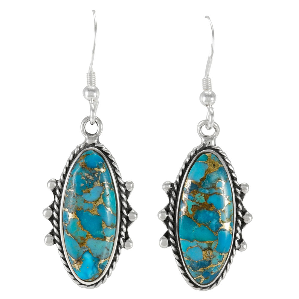 Matrix Turquoise Drop Earrings Sterling Silver E1469W-C84