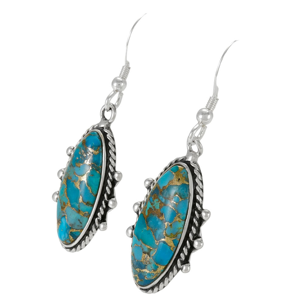 Matrix Turquoise Drop Earrings Sterling Silver E1469W-C84