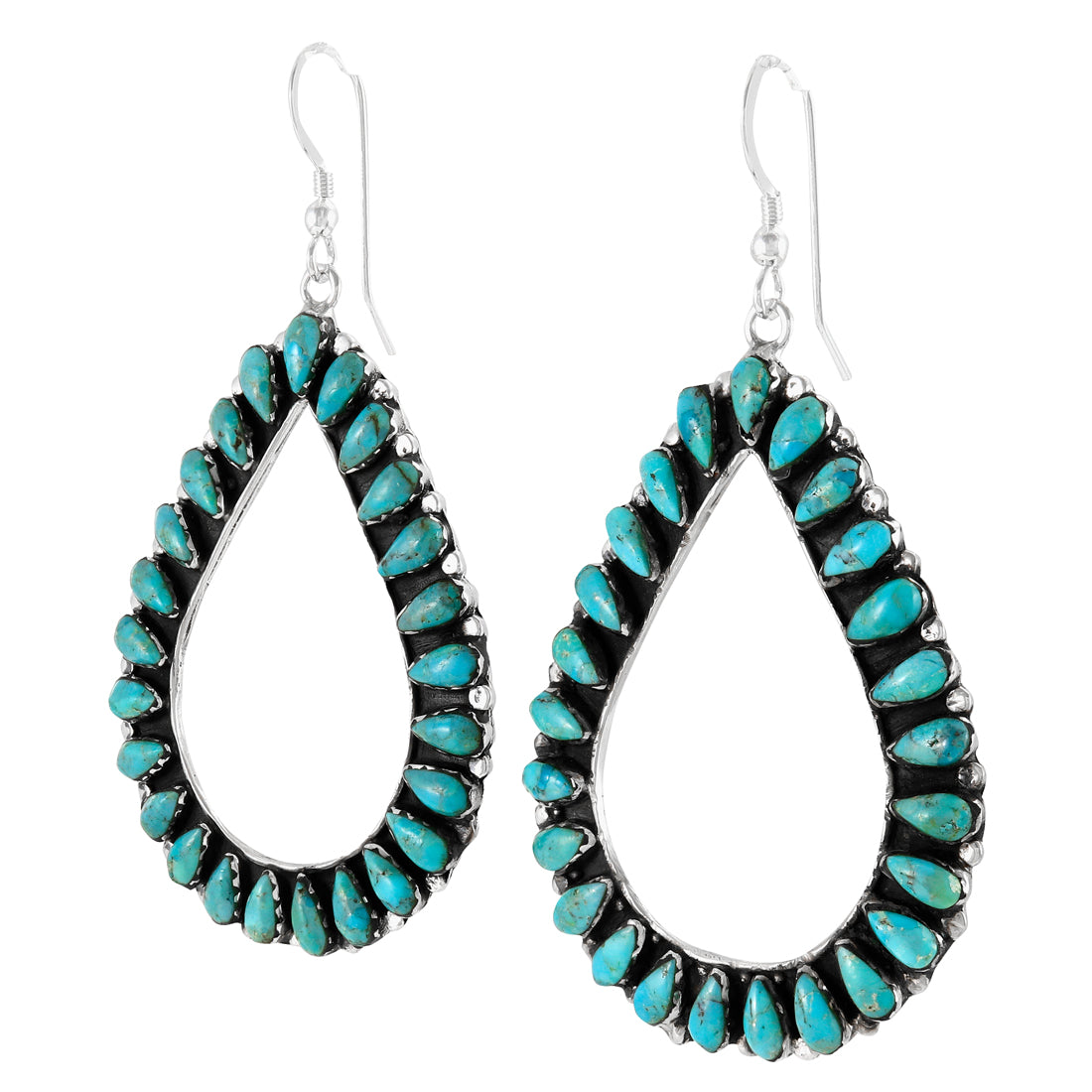 Turquoise Earrings Sterling Silver E1471-LG-C75