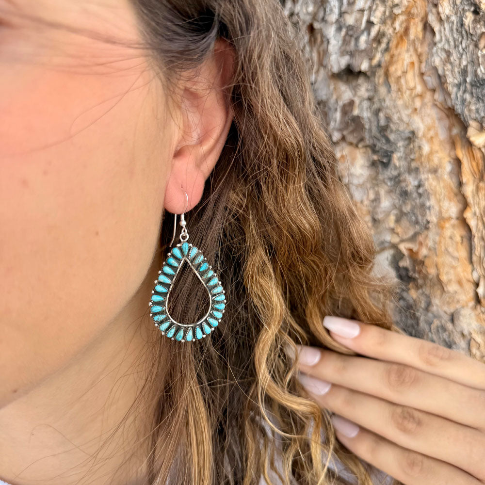 Turquoise Earrings Sterling Silver E1471-C75