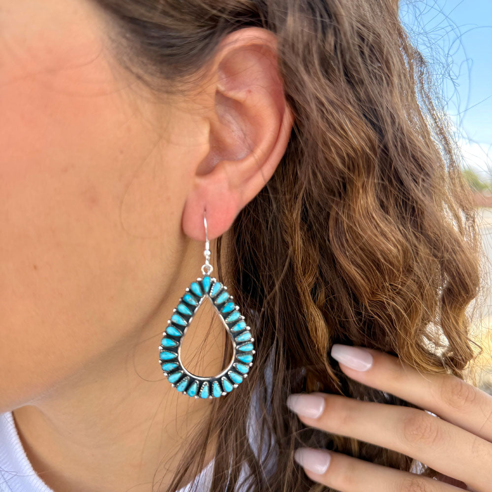 Turquoise Earrings Sterling Silver E1471-C75