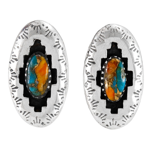 Spiny Turquoise Earrings Sterling Silver E1475-C89