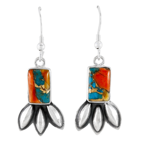 Spiny Turquoise Earrings Sterling Silver E1477-C89