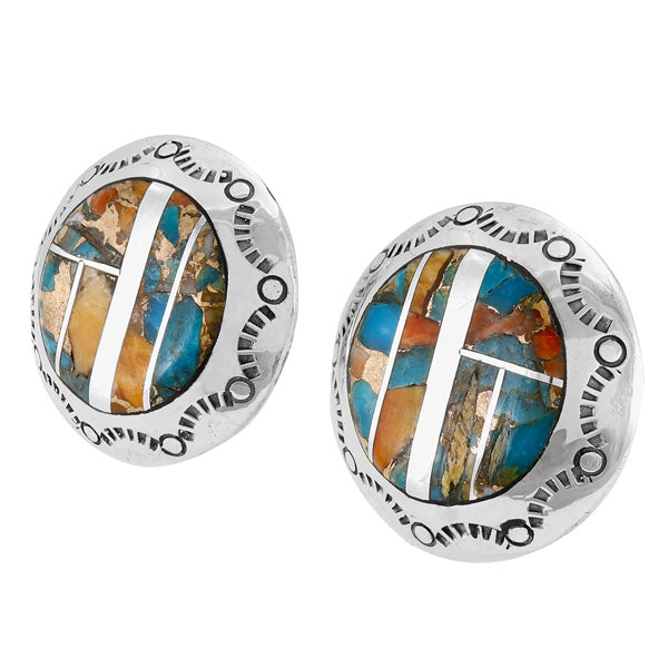 Spiny Turquoise Earrings Sterling Silver E1478-C89A