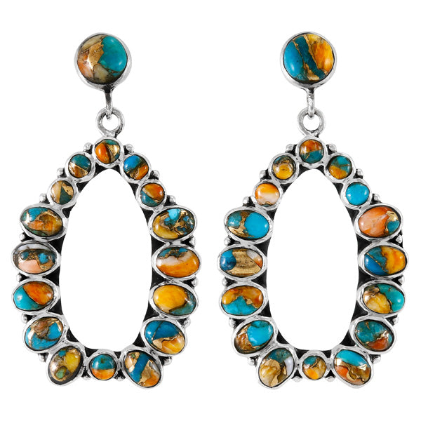 Spiny Turquoise Earrings Sterling Silver E1479-C89