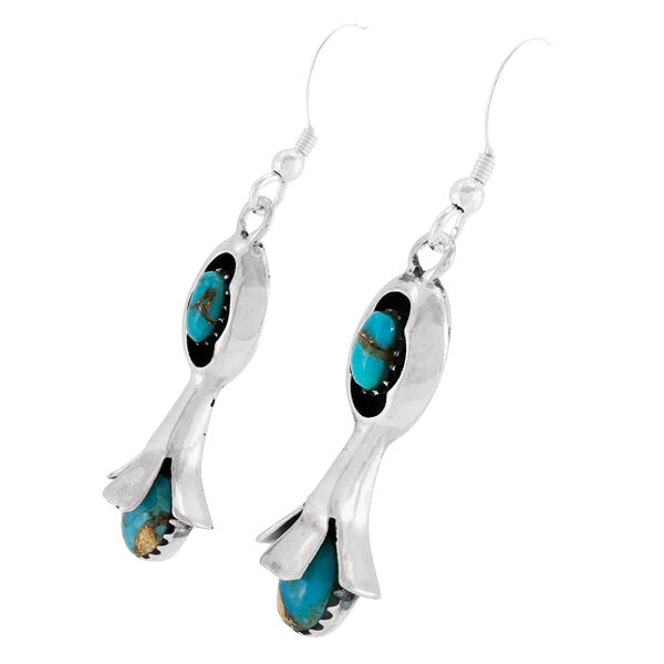Matrix Turquoise Drop Earrings Sterling Silver E1481-C84