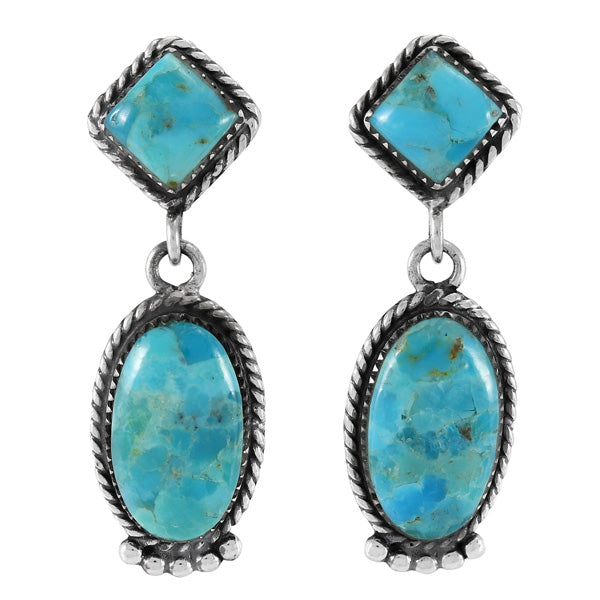 Turquoise Earrings Sterling Silver E1492-SM-C75