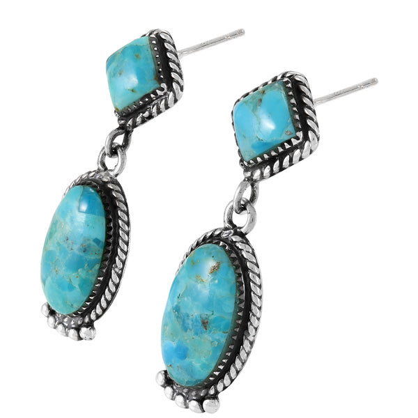 Turquoise Earrings Sterling Silver E1492-SM-C75