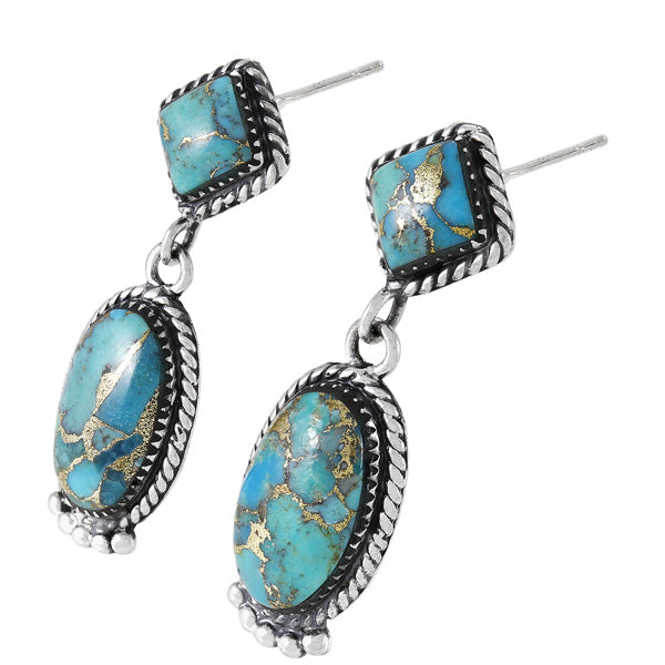 Matrix Turquoise Earrings Sterling Silver E1492-SM-C84