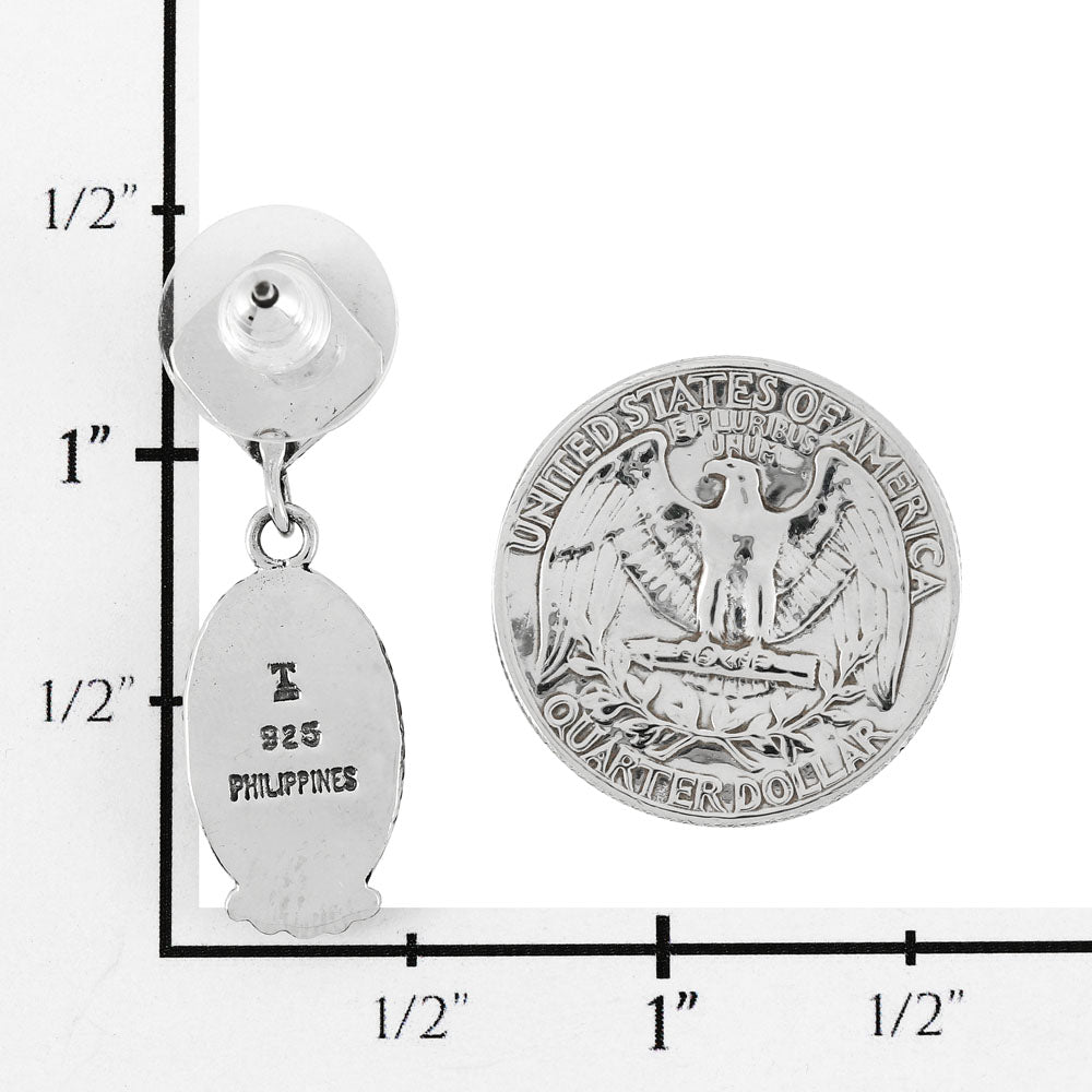 Green Turquoise Earrings Sterling Silver E1492-SM-C76