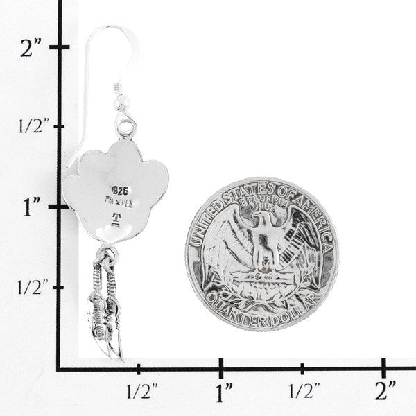 Coral Paw Feather Earrings Sterling Silver E1495-C74