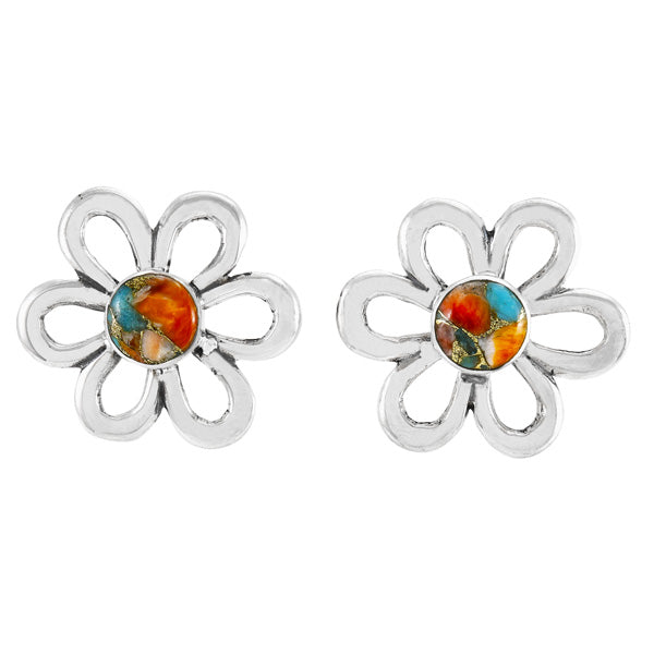 Spiny Turquoise Earrings Sterling Silver E1497-C89