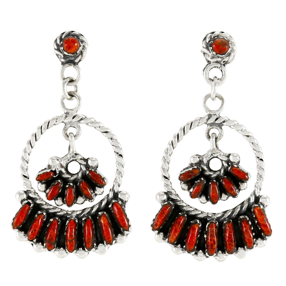 Coral Earrings Sterling Silver E1501-C74