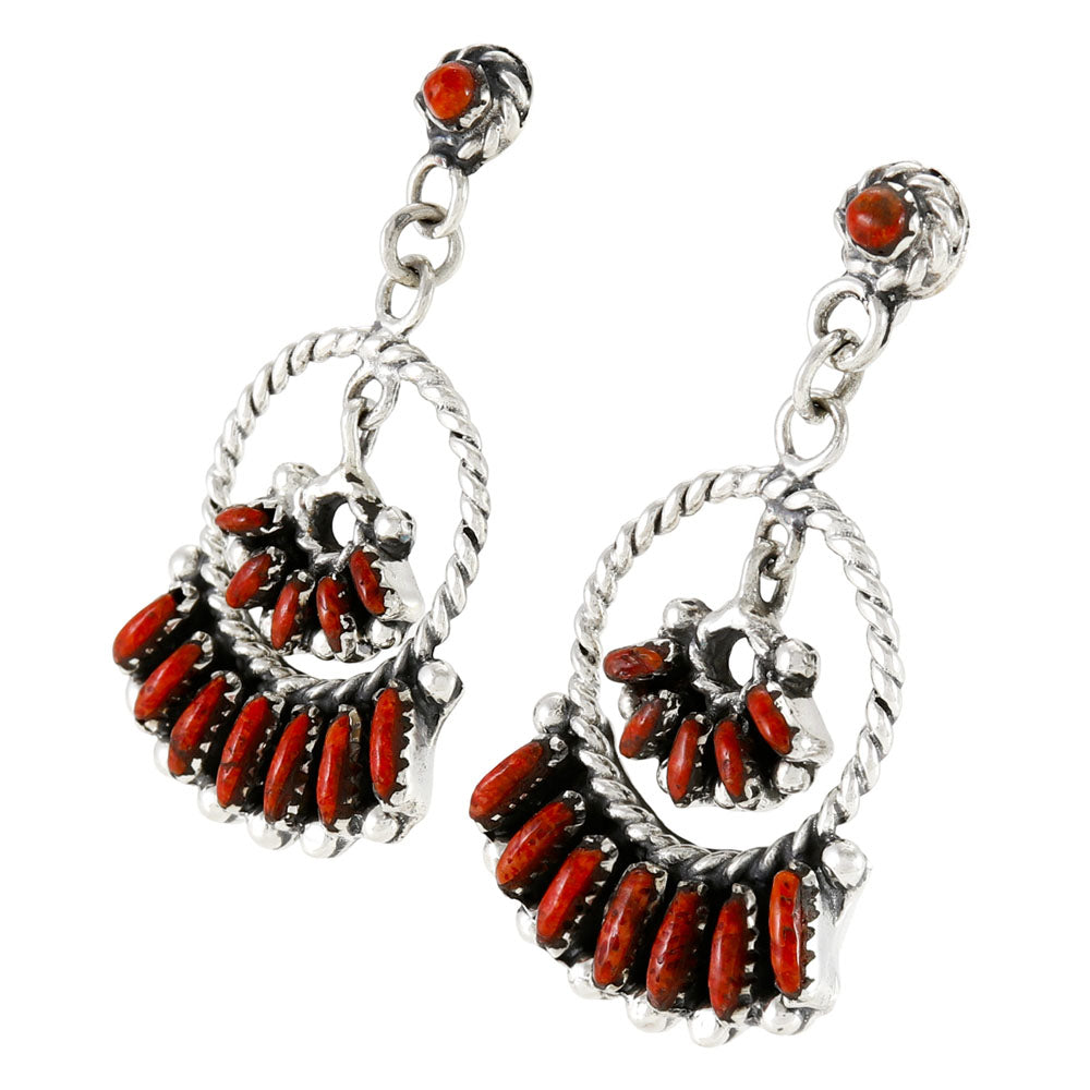 Coral Earrings Sterling Silver E1501-C74