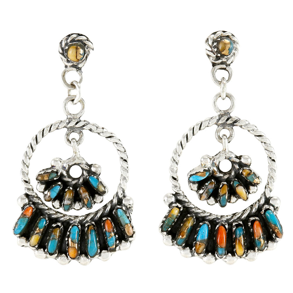 Spiny Turquoise Earrings Sterling Silver E1501-C89