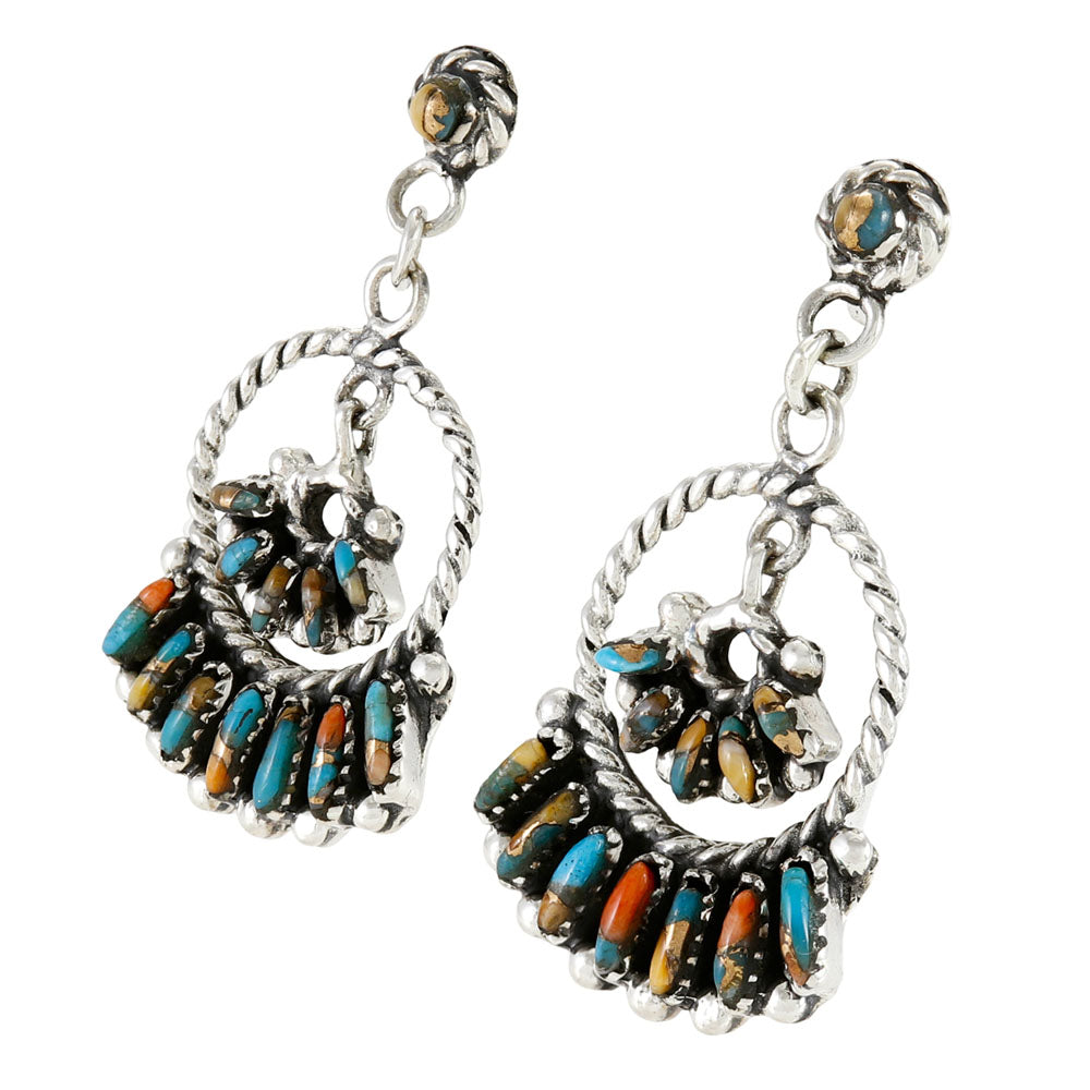 Spiny Turquoise Earrings Sterling Silver E1501-C89
