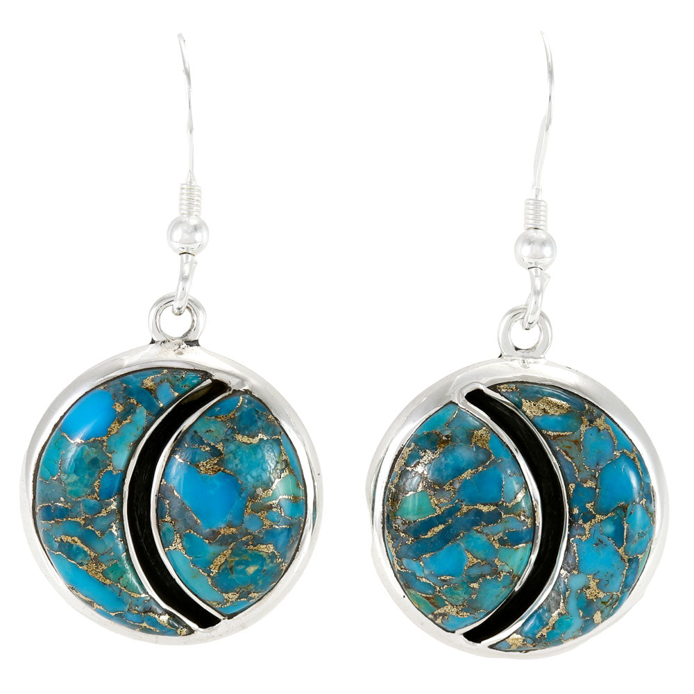 Matrix Turquoise Drop Earrings Sterling Silver E1503-C84
