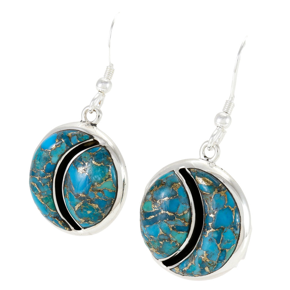 Matrix Turquoise Drop Earrings Sterling Silver E1503-C84