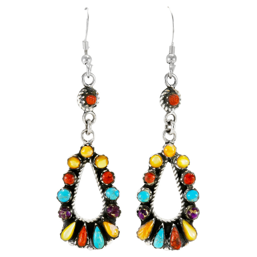 Multi Gemstone Earrings Sterling Silver E1505-C71
