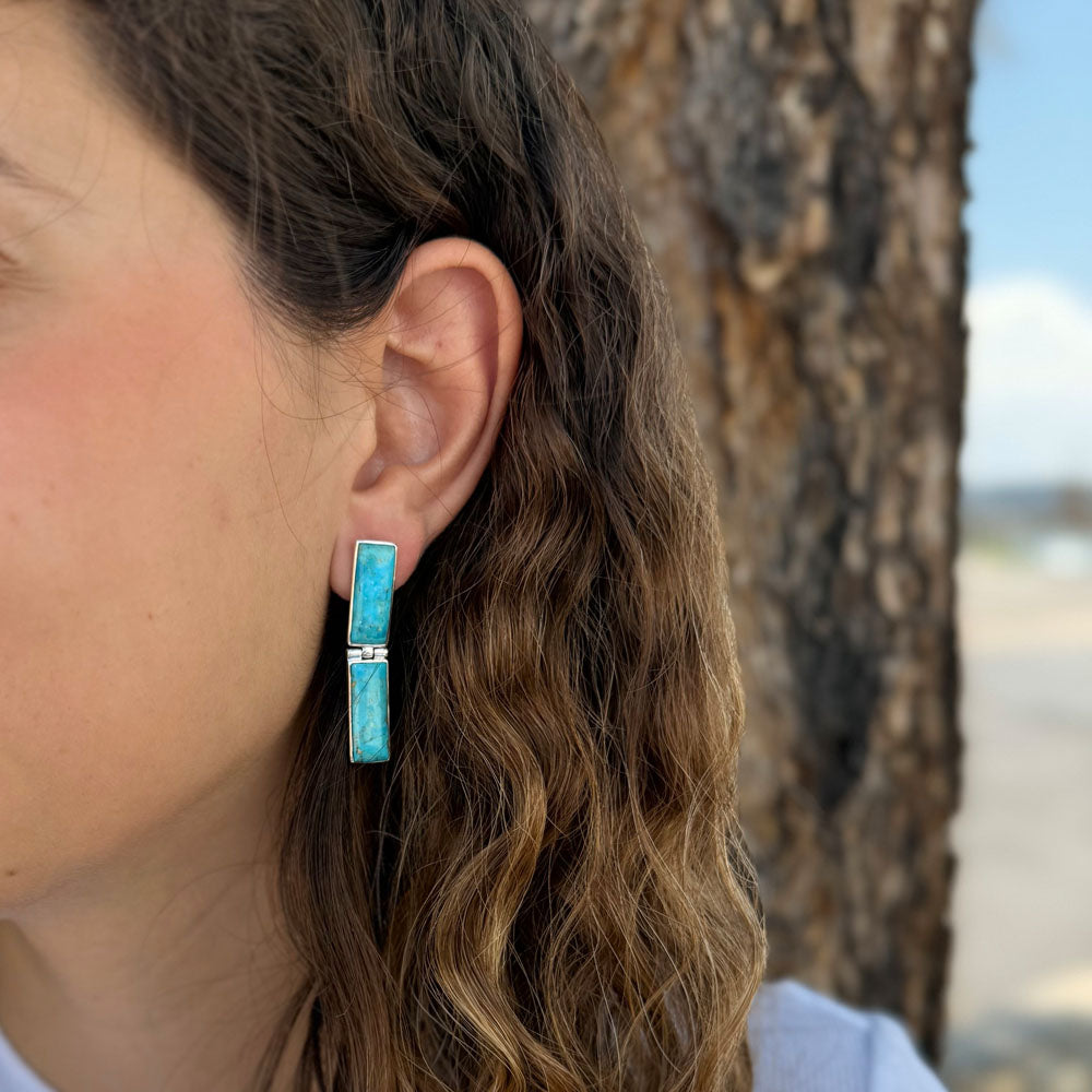 Turquoise Earrings Sterling Silver E1506-C75