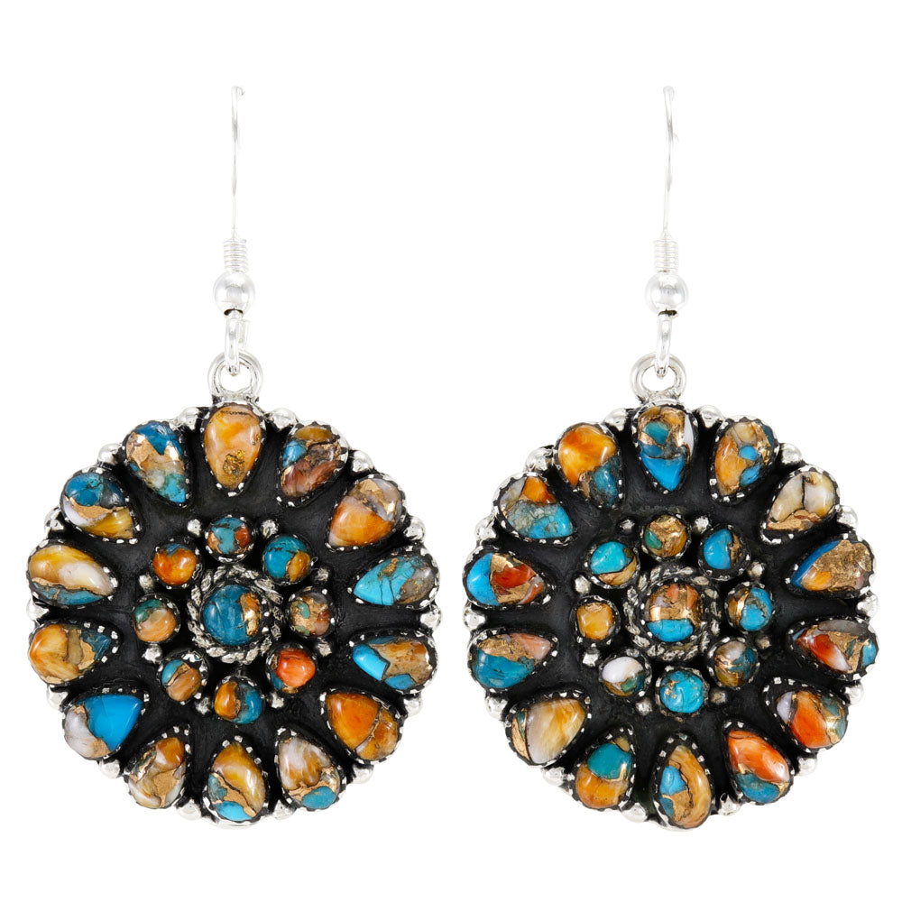 Spiny Turquoise Earrings Sterling Silver E1507-C89