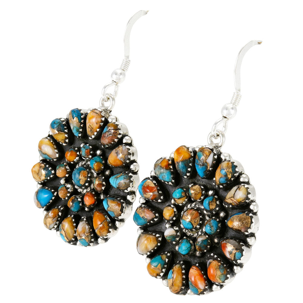 Spiny Turquoise Earrings Sterling Silver E1507-C89