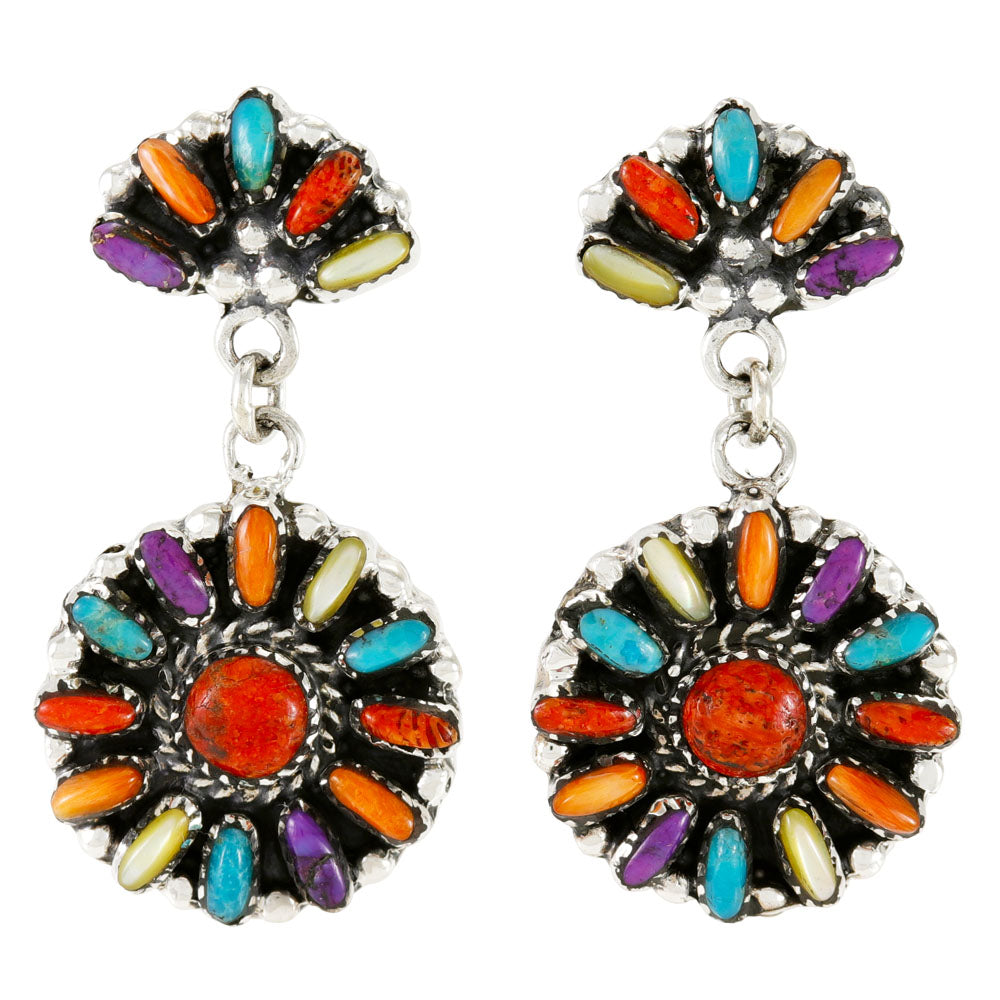 Multi Gemstones Earrings Sterling Silver E1509-C71